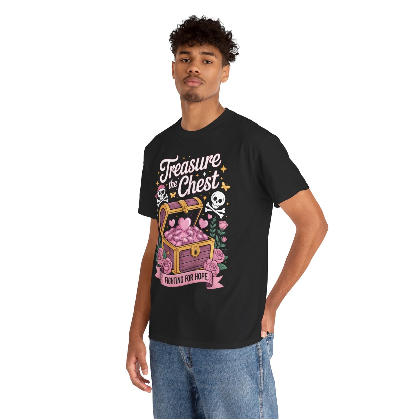 Treasure the Chest Fighting for Hope Breast Cancer Awareness Unisex T-shirt | TEEZOCA