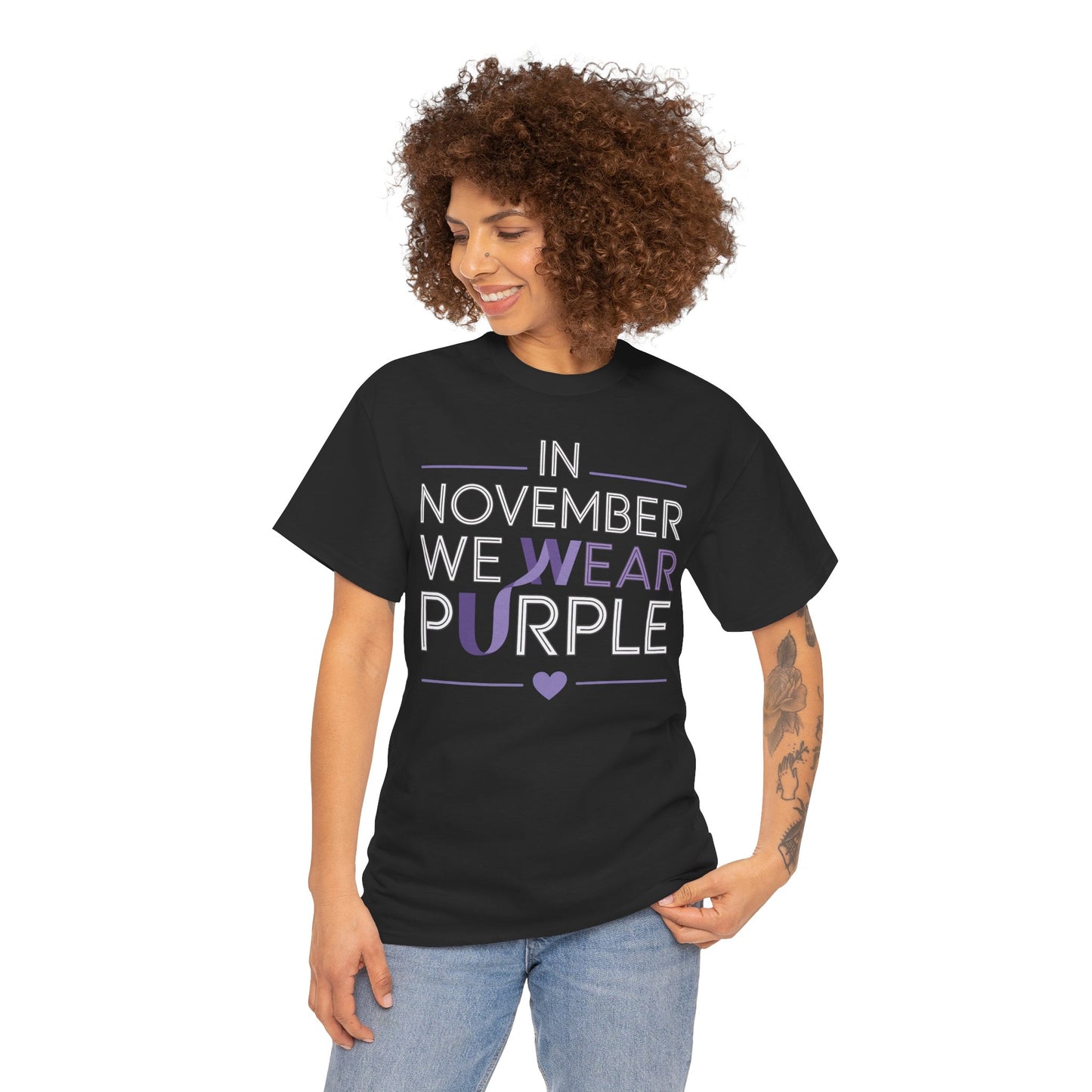In November We Wear Purple Alzheimer Awareness Unisex T-shirt | TEEZOCA