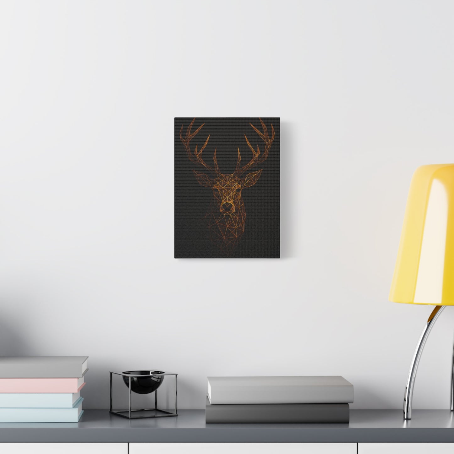 Golden Geometric Deer Canvas Print – TEEZOCA Modern Wildlife Art TEEZOCA