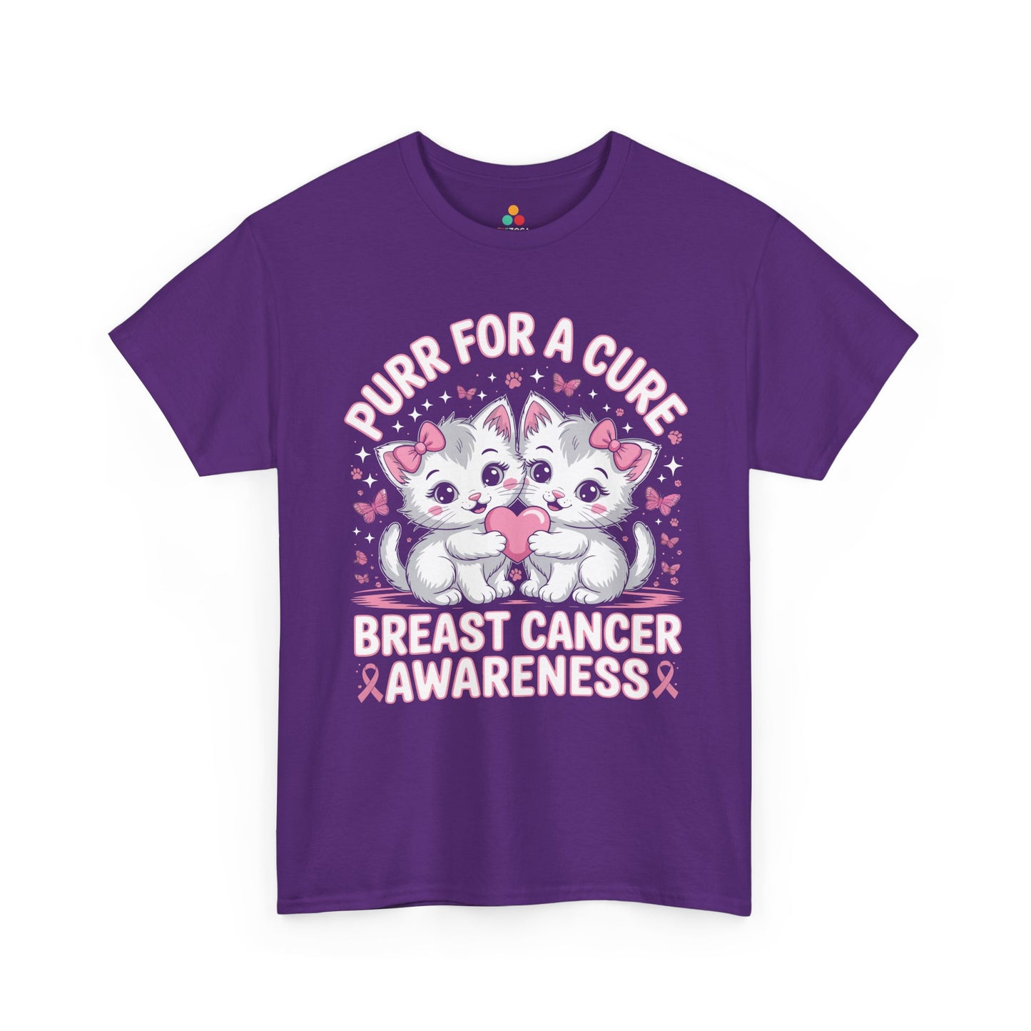 Purr for a Cure Breast Cancer Awareness Unisex T-shirt | TEEZOCA