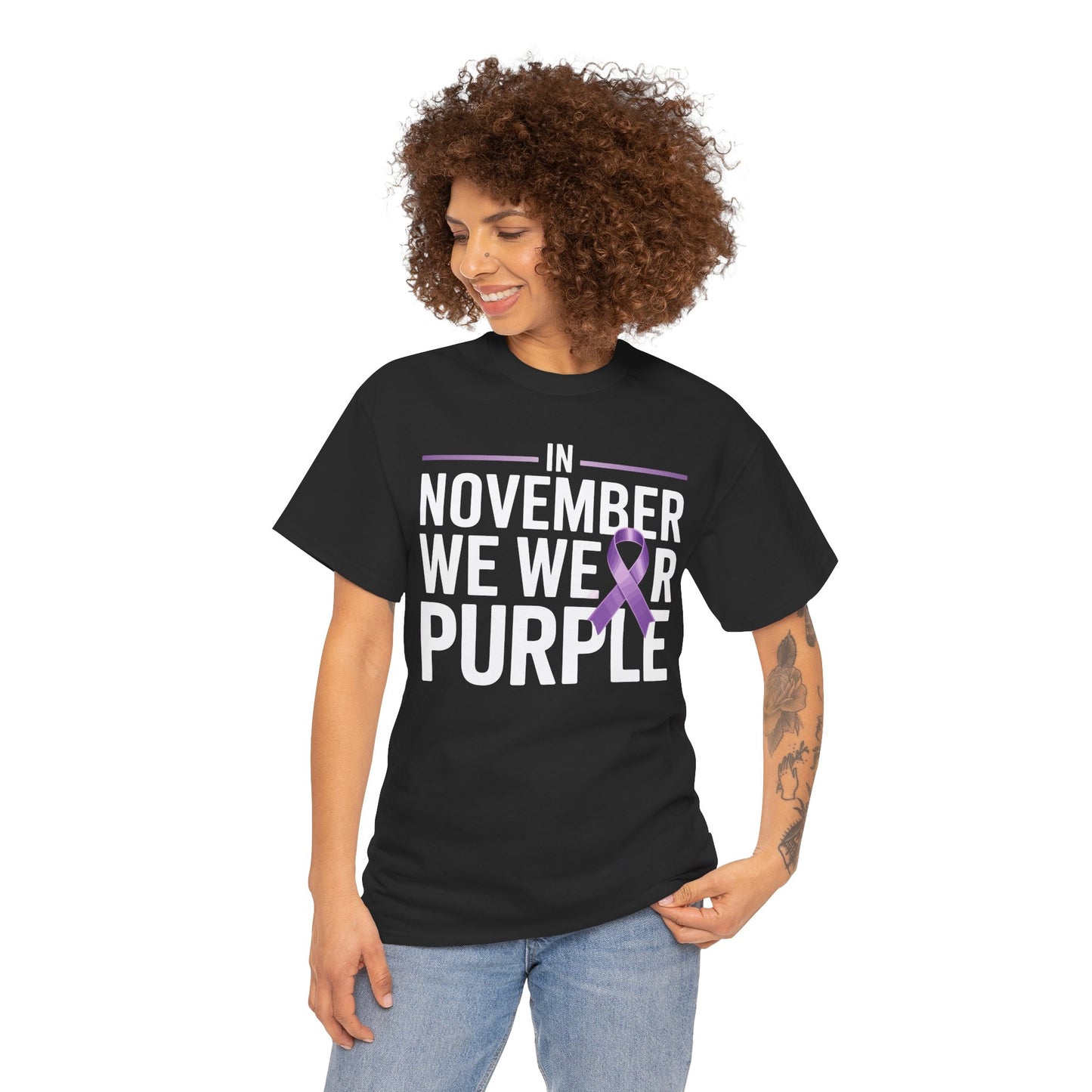 In November We Wear Purple Alzheimer Awareness Unisex T-shirt | TEEZOCA
