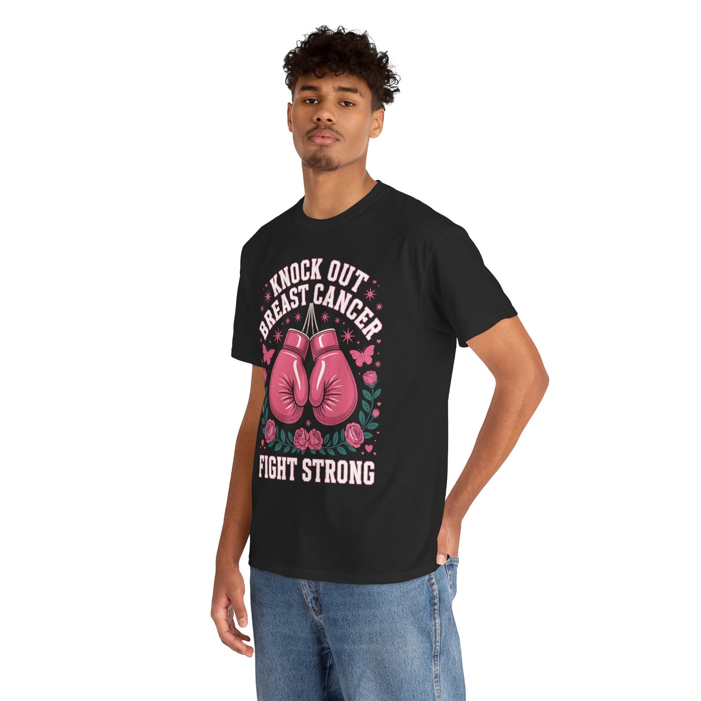 Knock Out Breast Cancer Awareness Fight Strong Unisex T-shirt | TEEZOCA