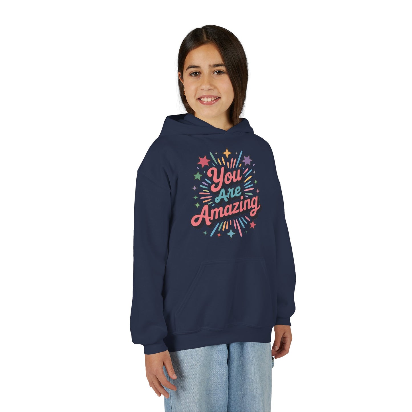 Youth Hoodie — "You Are Amazing" Inspiring Graphic Pullover TEEZOCA