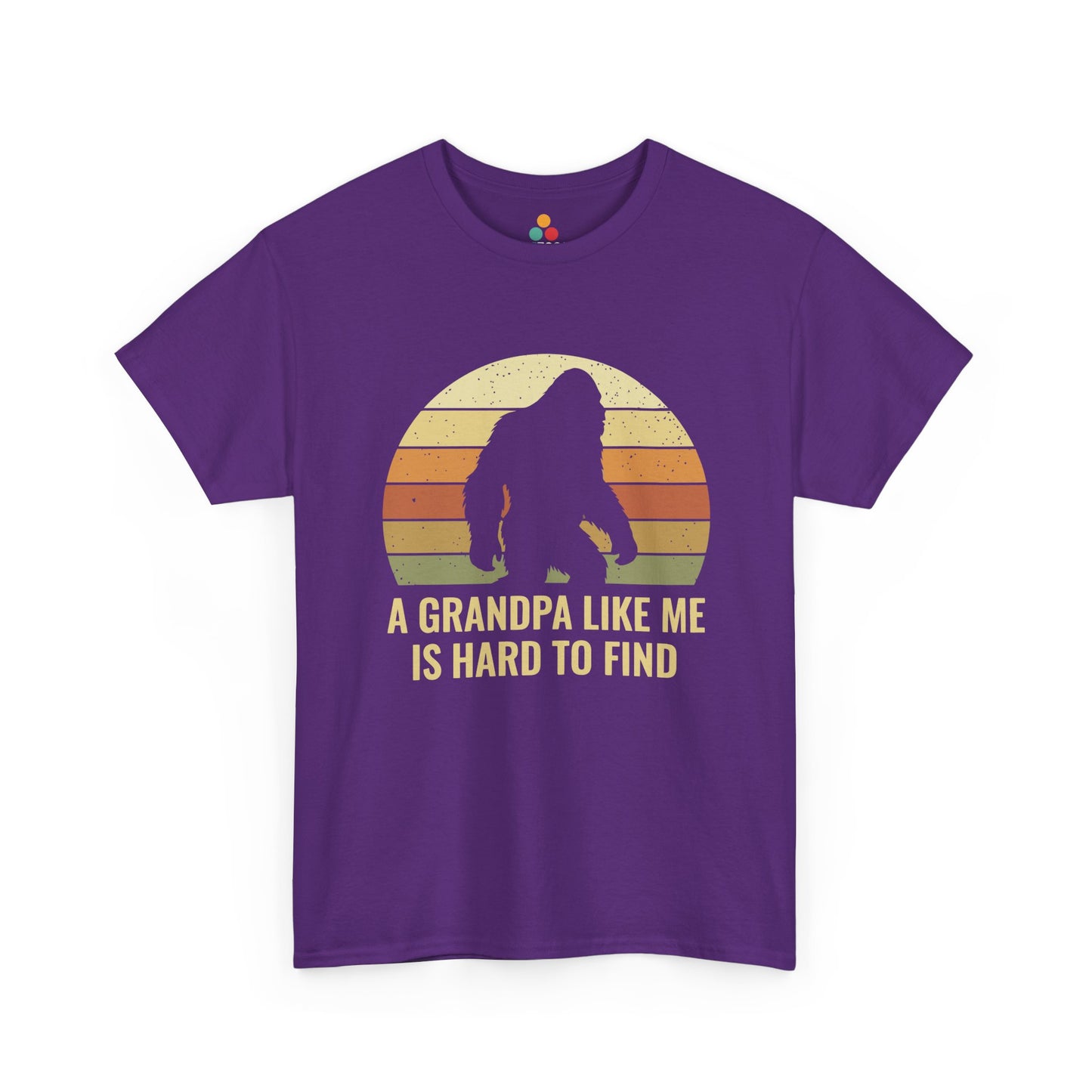 A Grandpa Like Me Is Hard To Find Purple T-Shirt – Vintage Sasquatch Funny Bigfoot Grandpa Gift | TEEZOCA