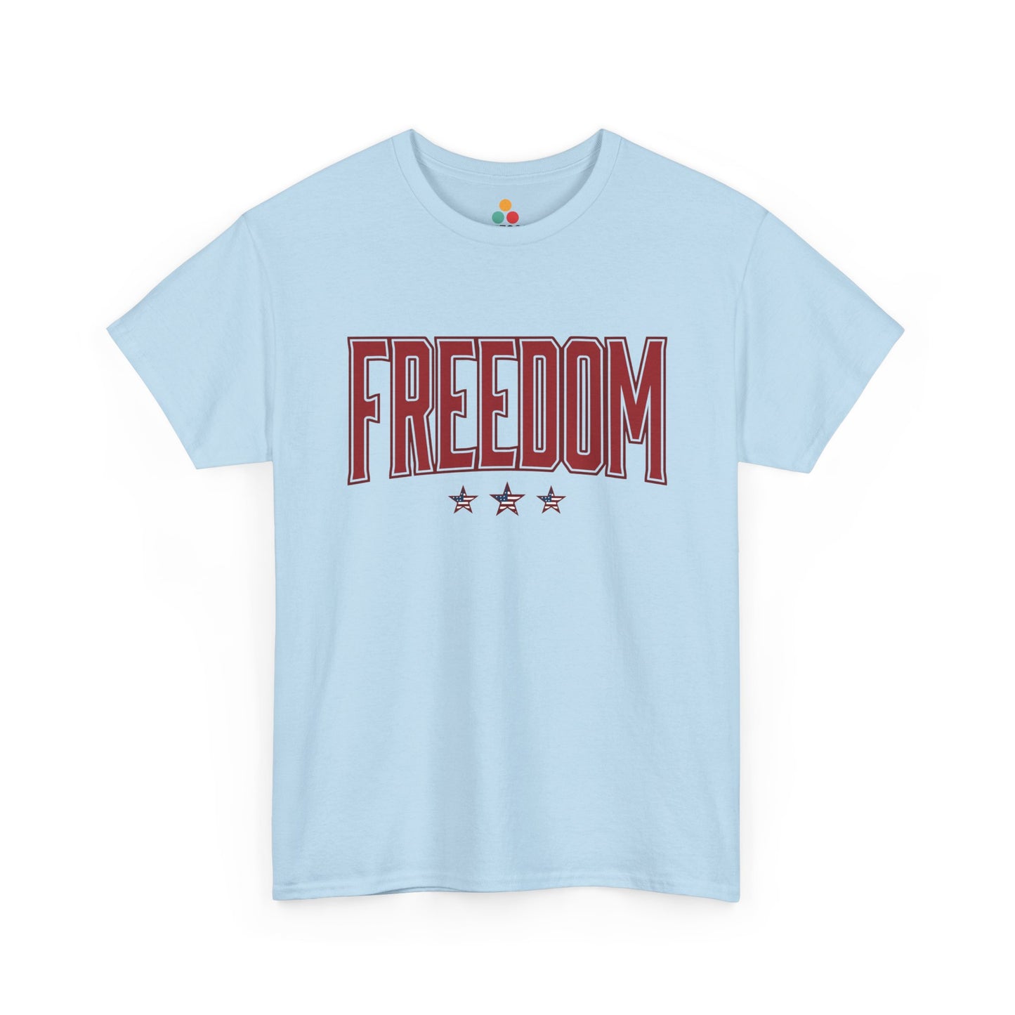 FREEDOM Patriotic light blue T-Shirt – 4th of July Vintage USA Gift Tee | TEEZOCA