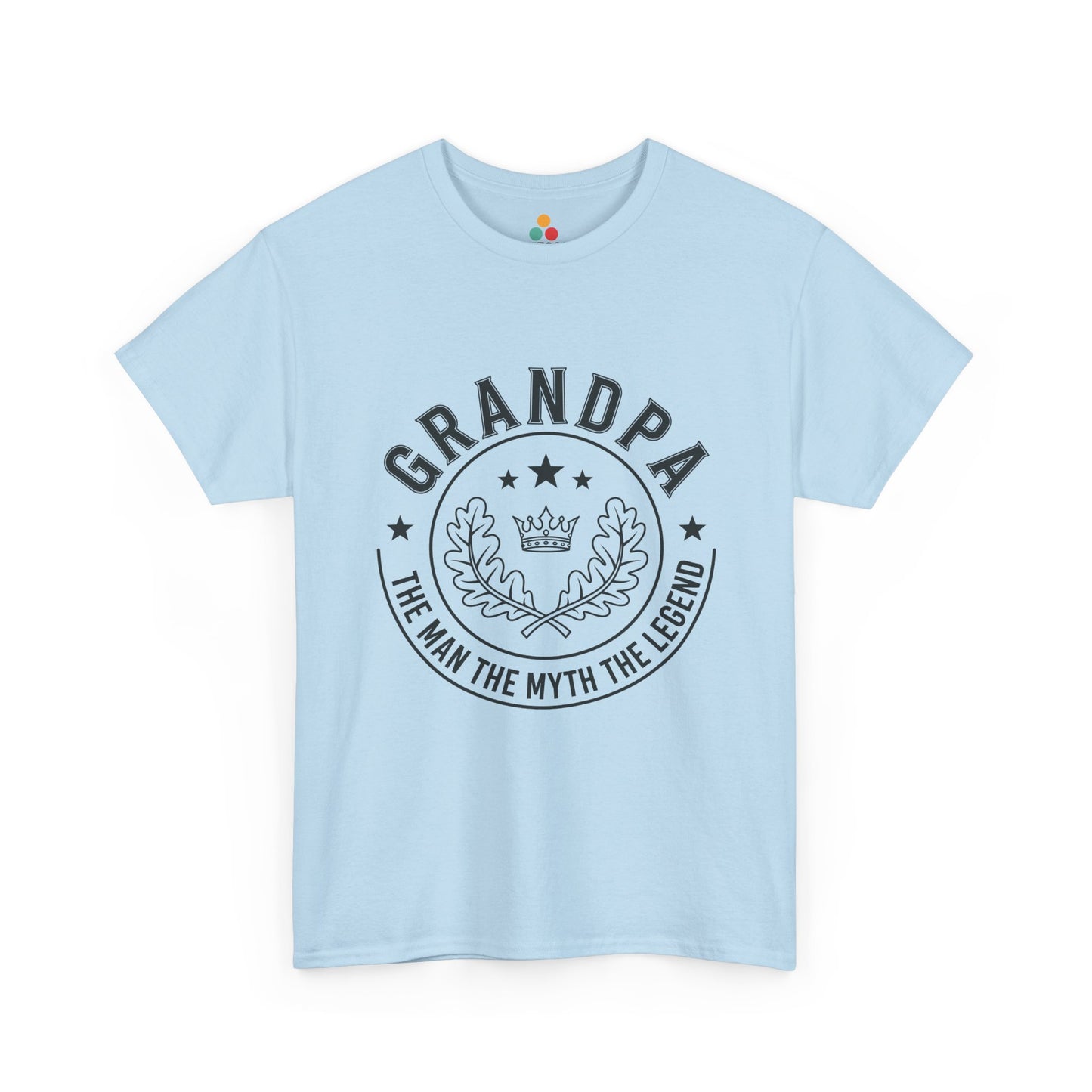 Grandpa The Man The Myth The Legend Light Blue T-Shirt – Vintage Laurel Crown Gift | TEEZOCA