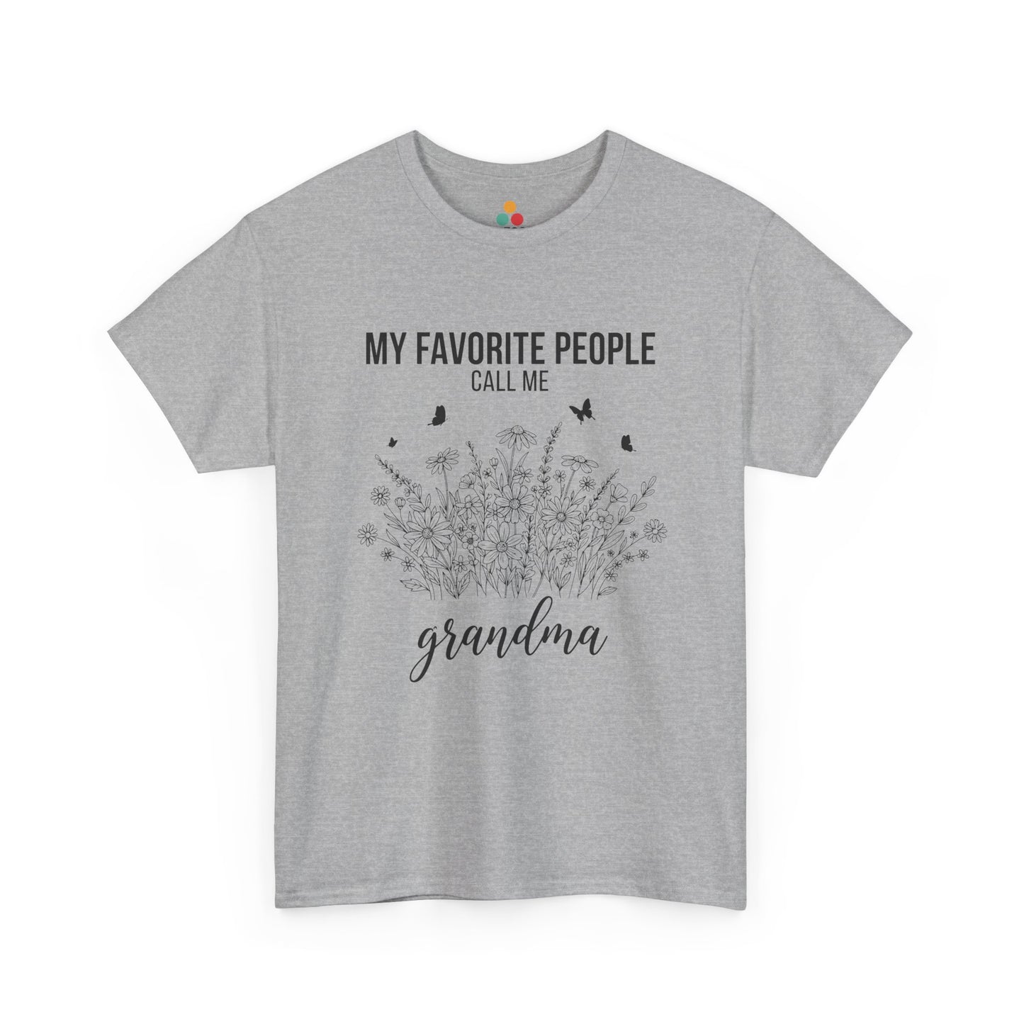 My Favorite People Call Me Grandma T‑Shirt – Cute Floral Grandma Gift Tee | TEEZOCA