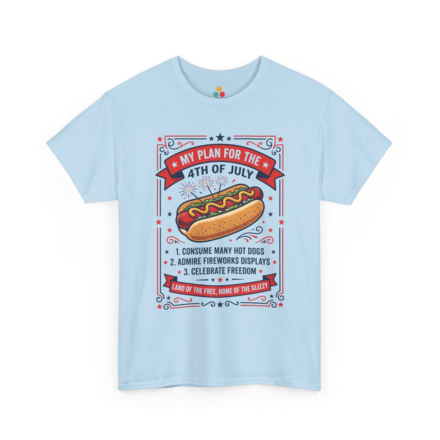 My Plan For The 4th Of July Funny light blue T-Shirt – Retro Patriotic Gift for Men and Women | TEEZOCA