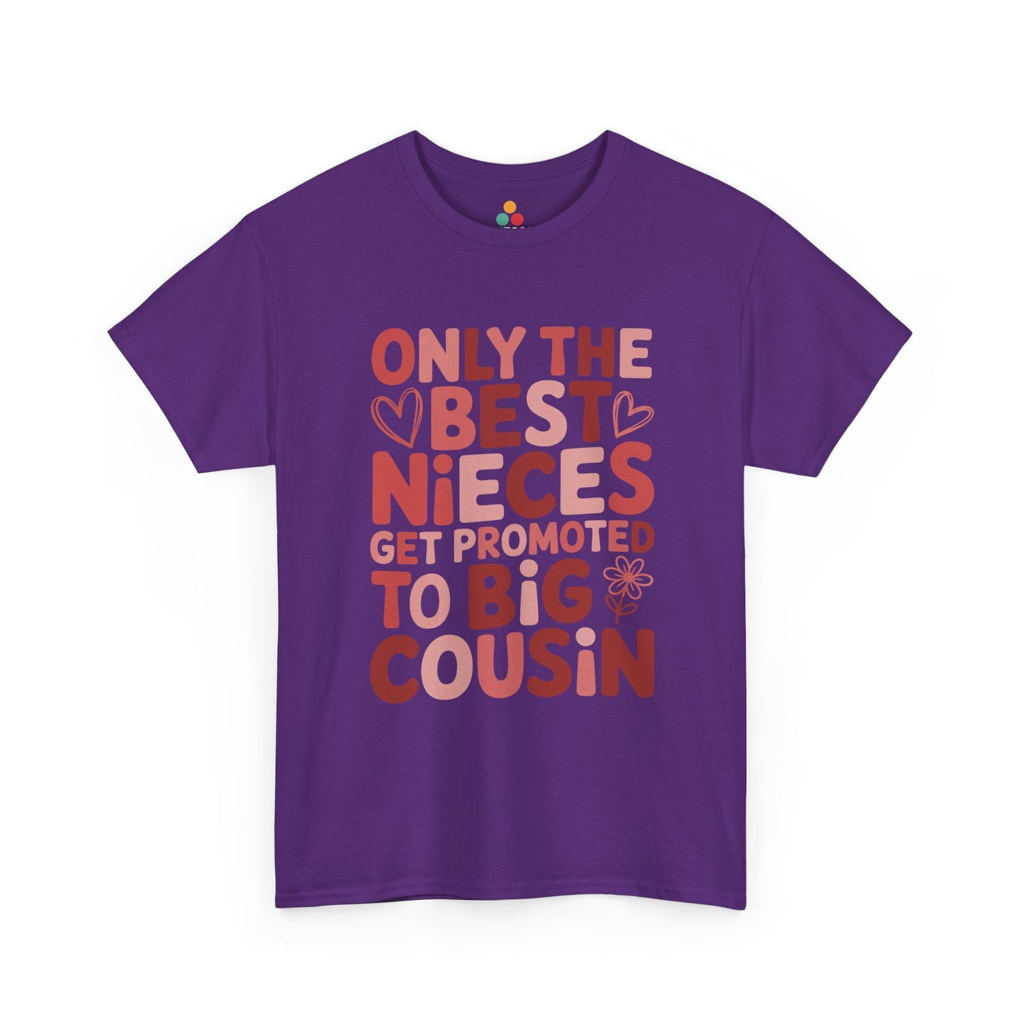Only the Best Nieces Get Promoted to Big Cousin T-Shirt – Funny Family Graphic Tee for New Big Cousins | TEEZOCA