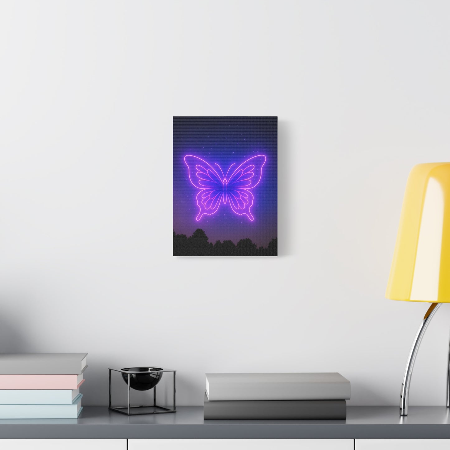 Small Neon Purple Butterfly Canvas Print – TEEZOCA Aesthetic Wall Art