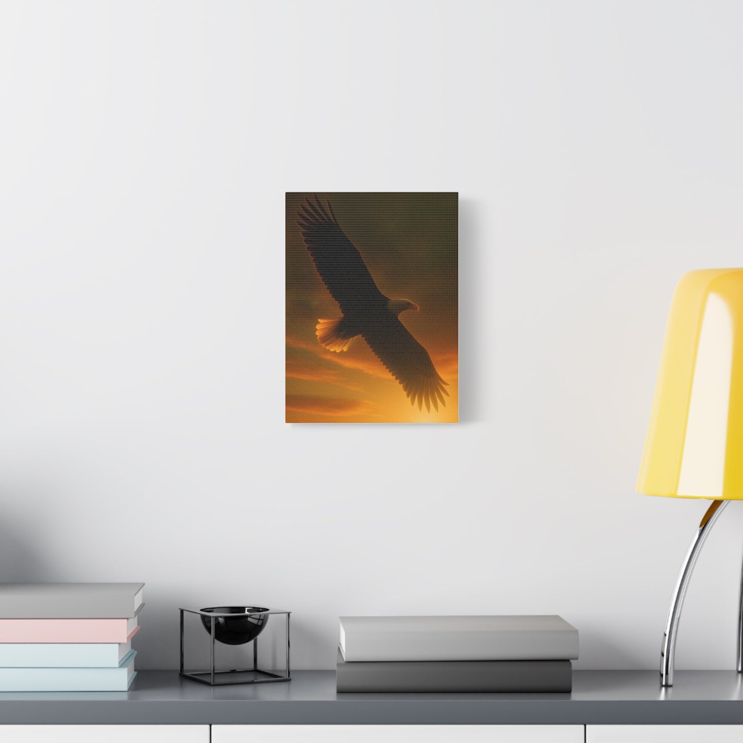 Sunset Eagle Flight Canvas Print – TEEZOCA Wildlife Wall Art Present