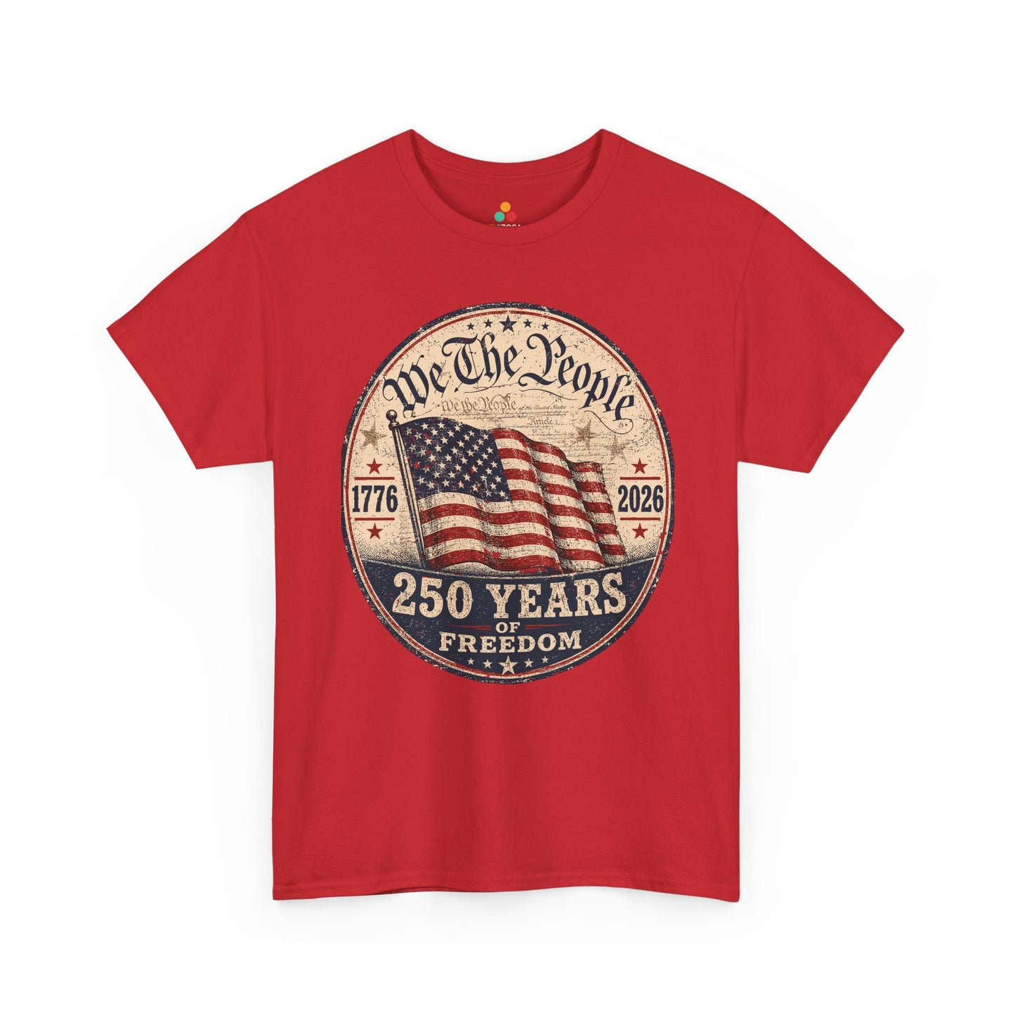 TEEZOCA American Flag Shirt t-shirt with We The People lettering and a historic 4th of July Graphic Tees style.