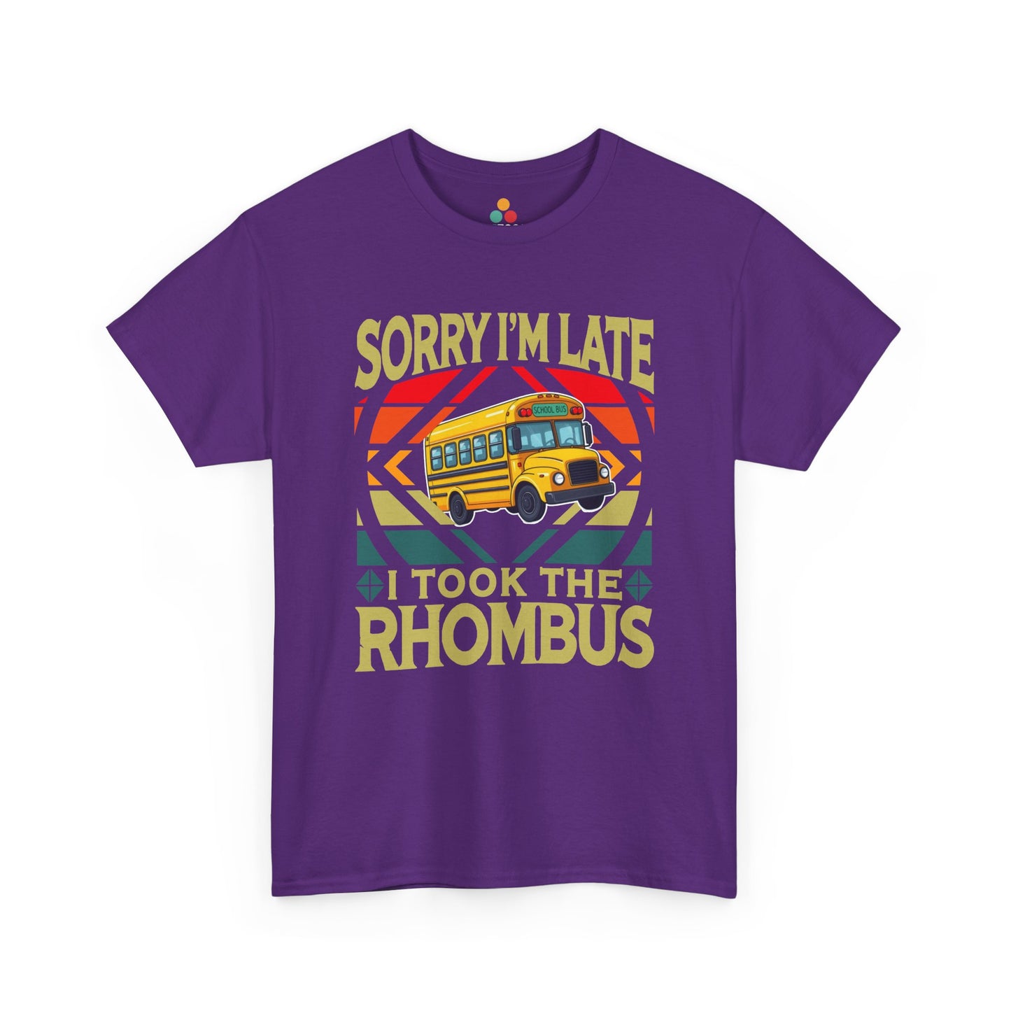 TEEZOCA Sorry I'm Late I Took The Rhombus Funny Sarcastic Math Teacher Purple T-Shirt