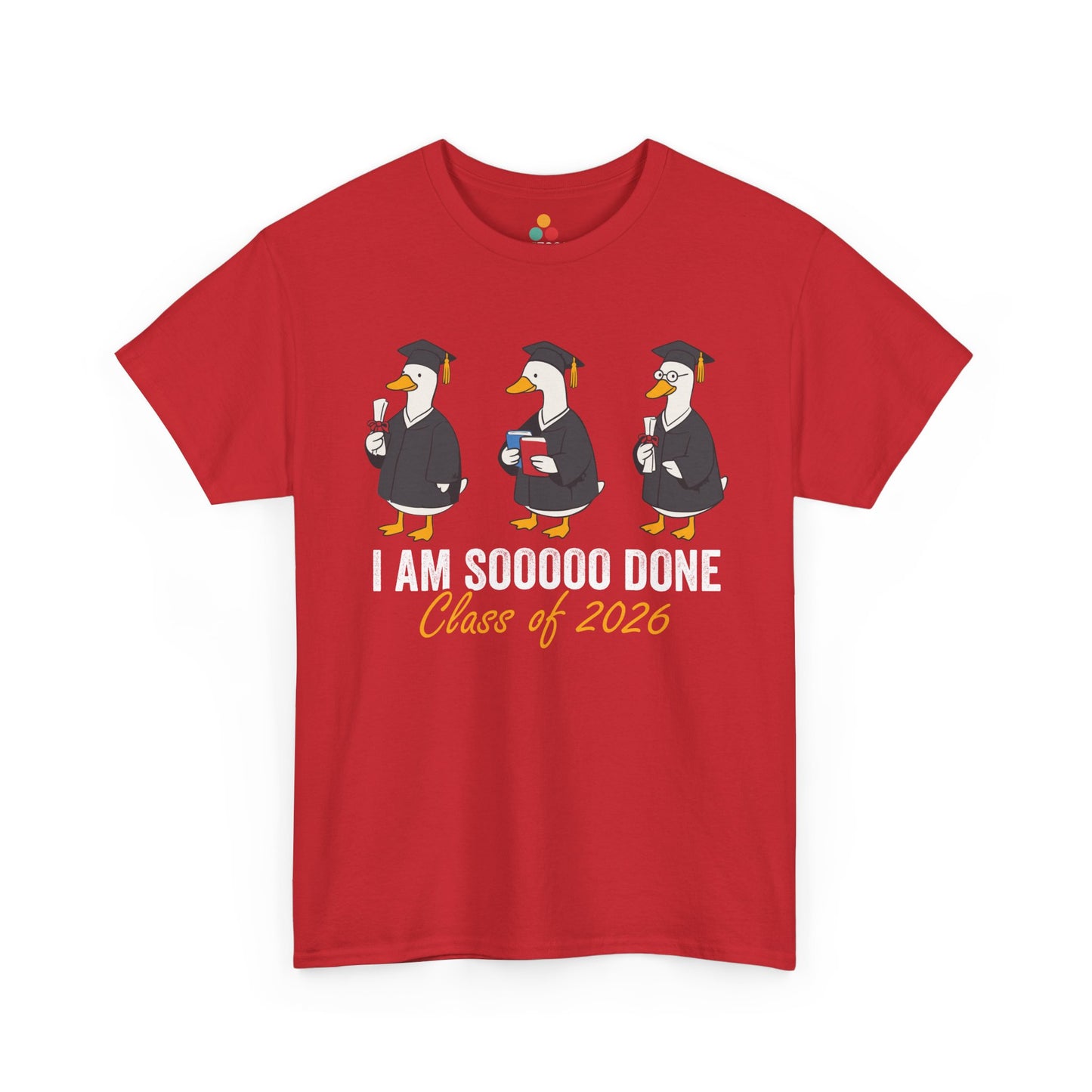 TEEZOCA Unisex T-shirt designed as a cute graduation shirt with meme-style goose humor for senior 2026 grads.