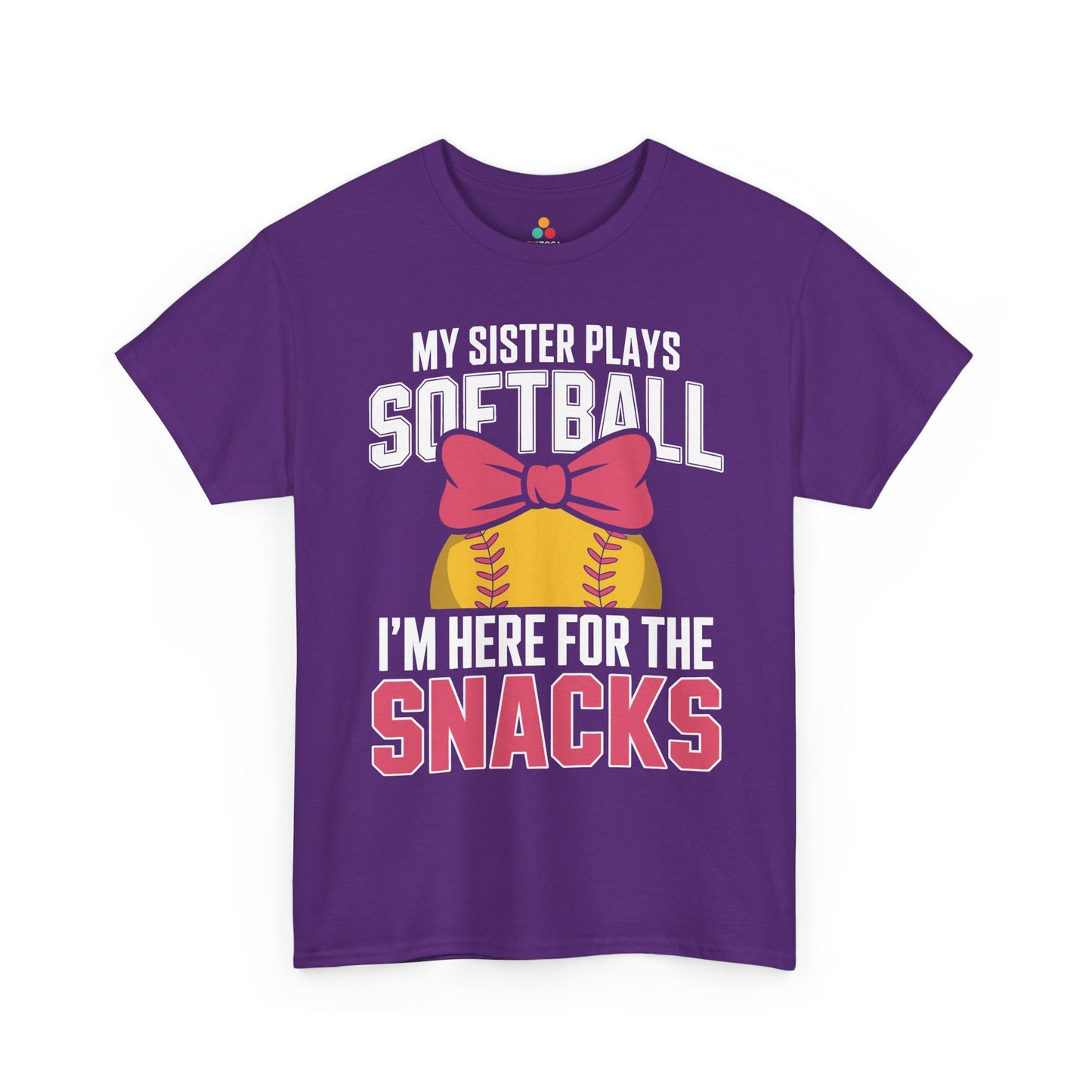 TEEZOCA Unisex T-shirt designed as a funny sports sister shirt for softball, baseball, soccer, and football siblings.