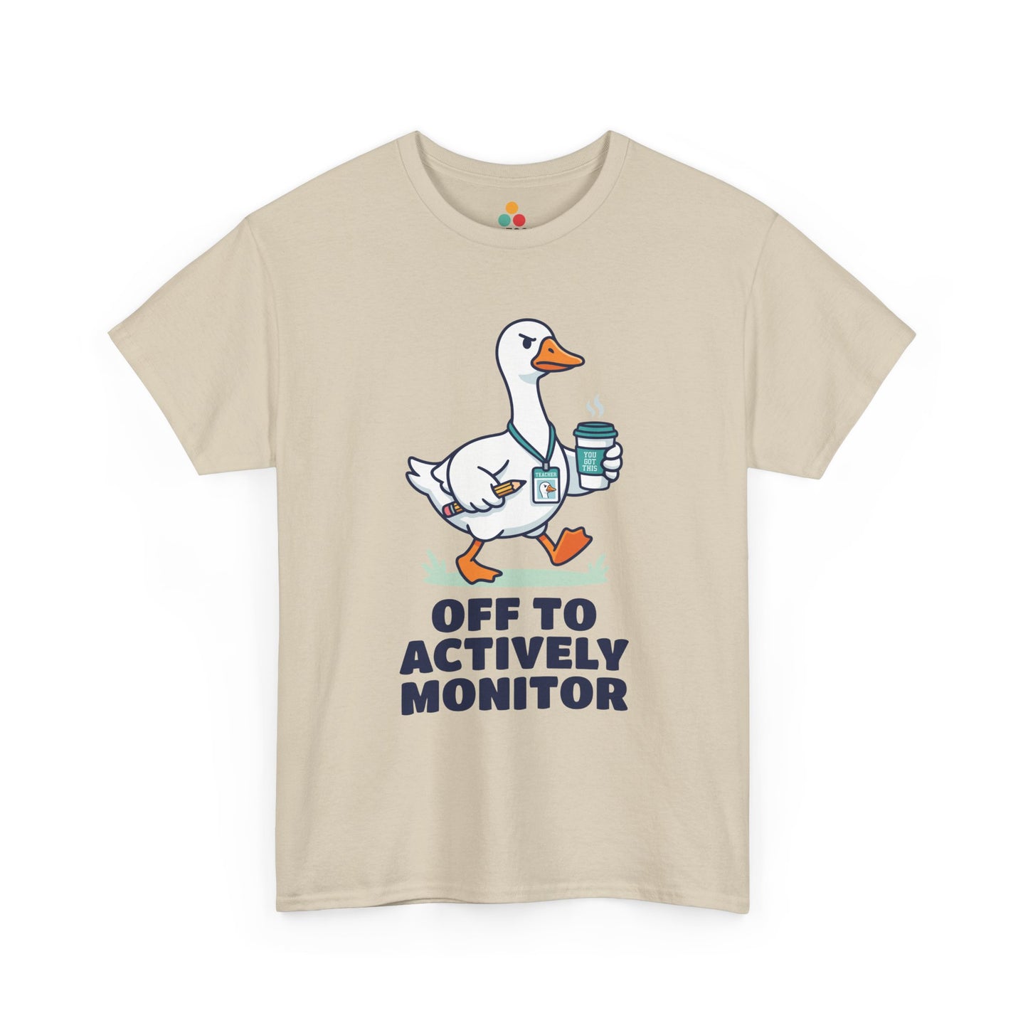 TEEZOCA Unisex T-shirt designed as a test day teacher shirt with silly goose coffee art and teacher appreciation appeal.