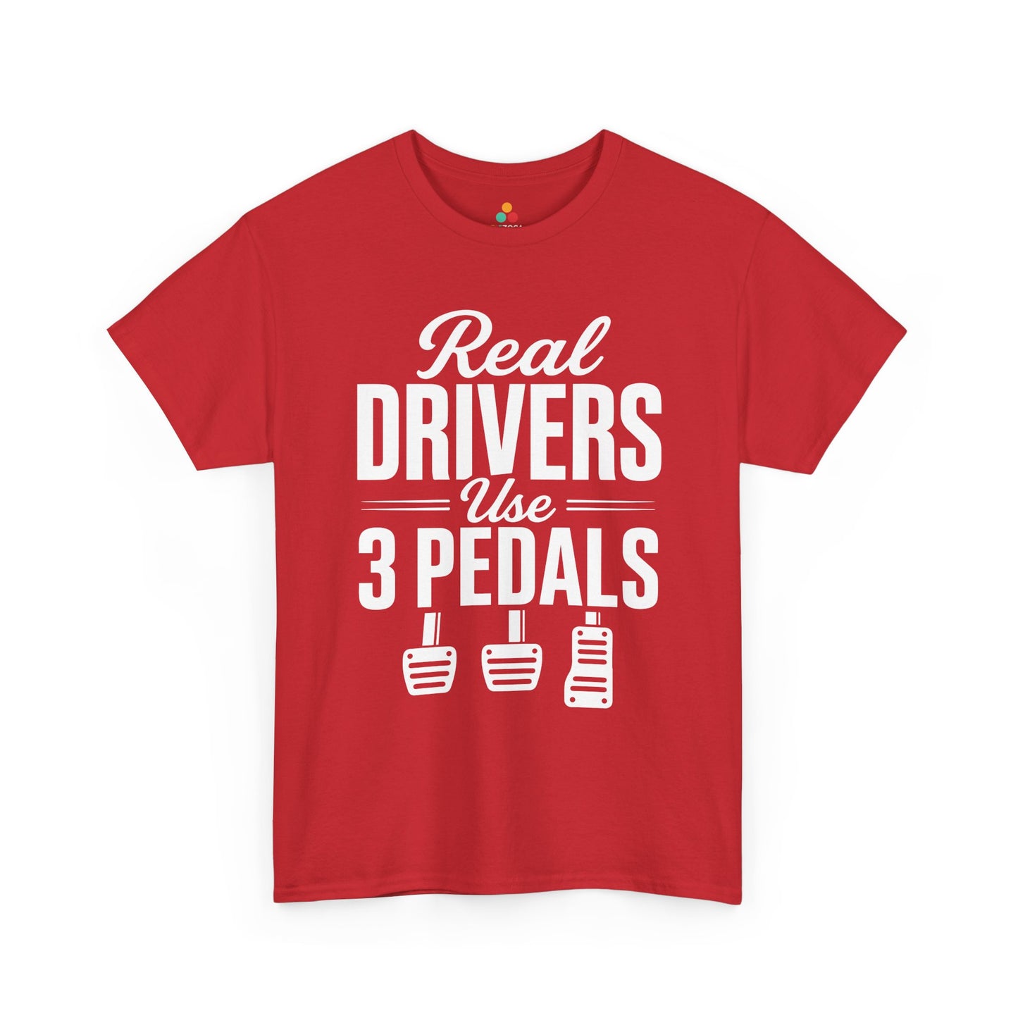 TEEZOCA Unisex T-shirt made as a funny gearhead 3 pedal shirt car lover gift.