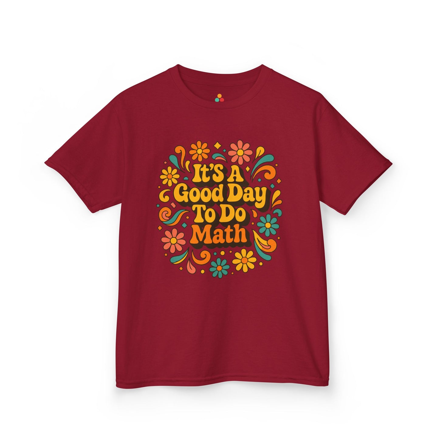 TEEZOCA bright floral math design for kids It’s A Good Day To Do Math Retro Floral Kids T-shirt | TEEZOCA