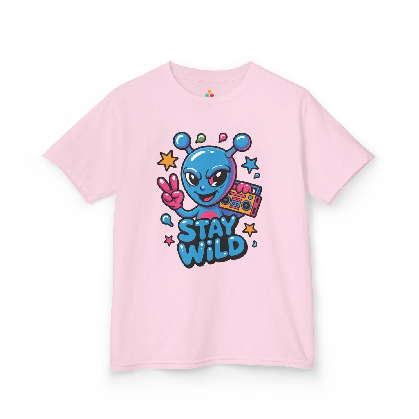 TEEZOCA fun sci-fi character graphic Kids T-shirt Stay Wild Alien Boombox Graphic Kids T-shirt | TEEZOCA