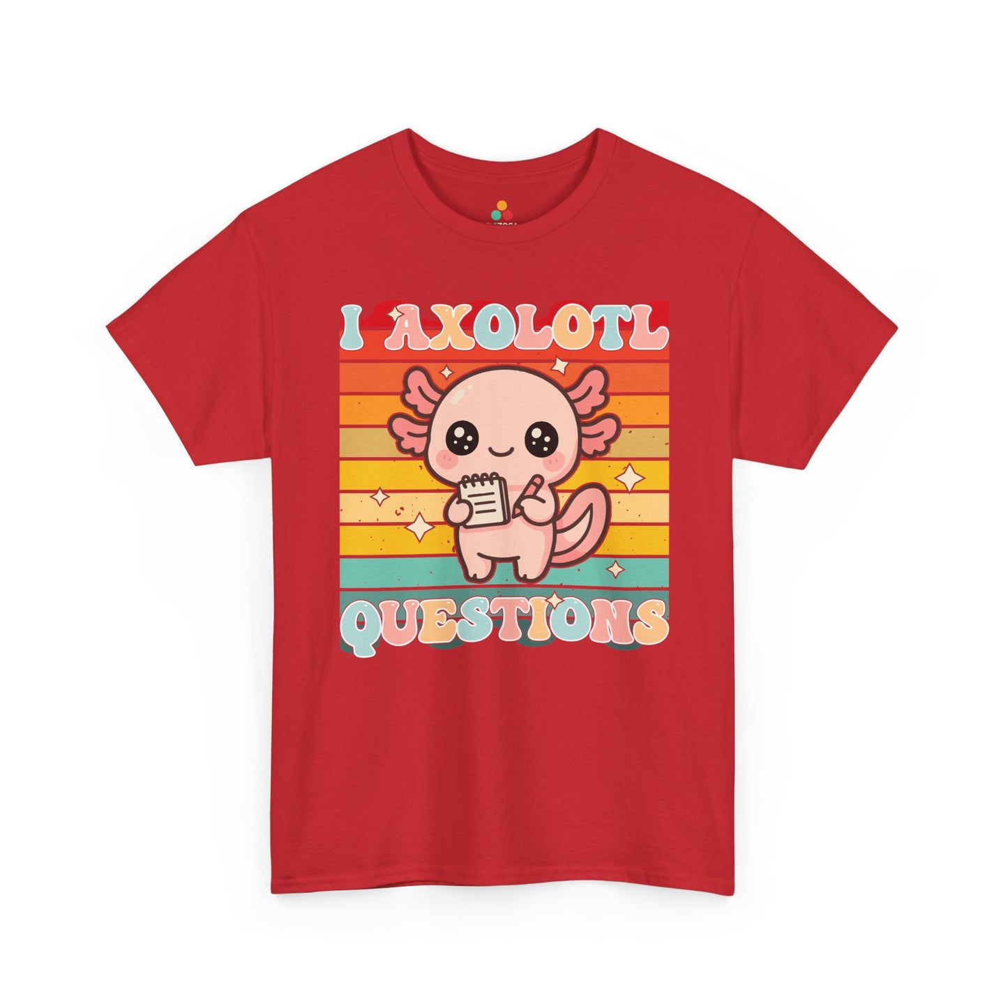 TEEZOCA funny axolotl quote Unisex T-shirt for students I Axolotl Questions Retro Cute Kawaii Axolotl Unisex T-shirt | TEEZOCA