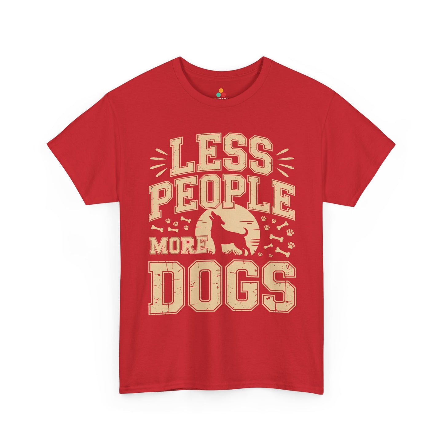 Less People More Dogs Vintage Graphic Unisex T-shirt | TEEZOCA