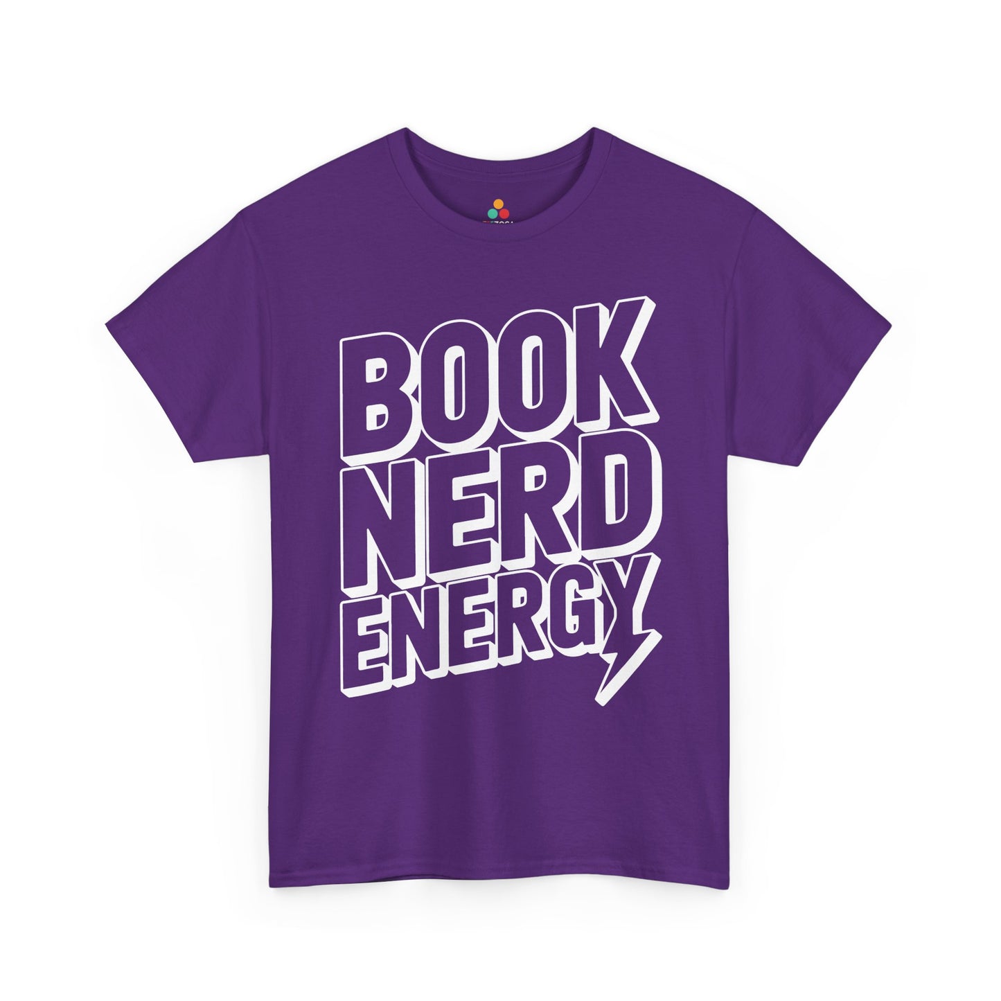 Book Nerd Energy Unisex T-shirt Bold Typography Design | TEEZOCA