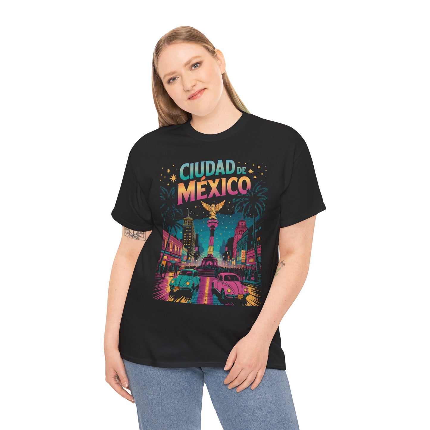 Ciudad de México Neon Night Unisex T-shirt Urban Streetwear Art | TEEZOCA