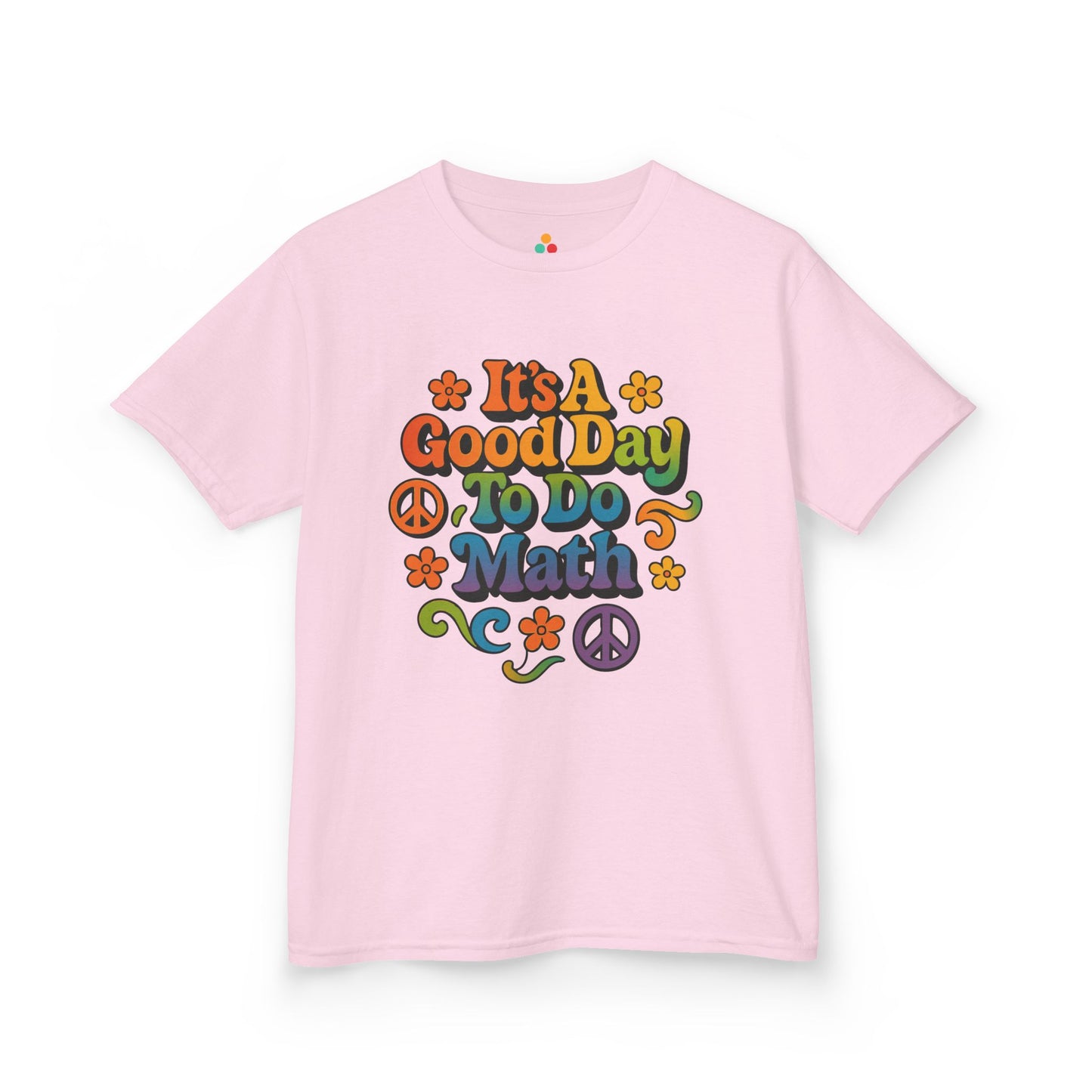 TEEZOCA positive math slogan Kids graphic tee It’s A Good Day To Do Math Retro Rainbow Kids T-shirt | TEEZOCA