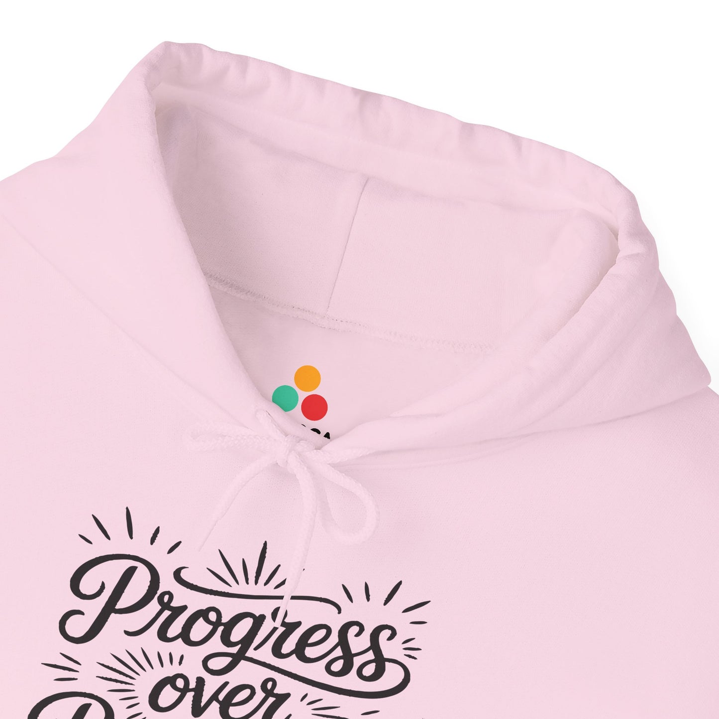 TEEZOCA progress mindset Progress Over Perfection Unisex Heavy Blend Hoodie