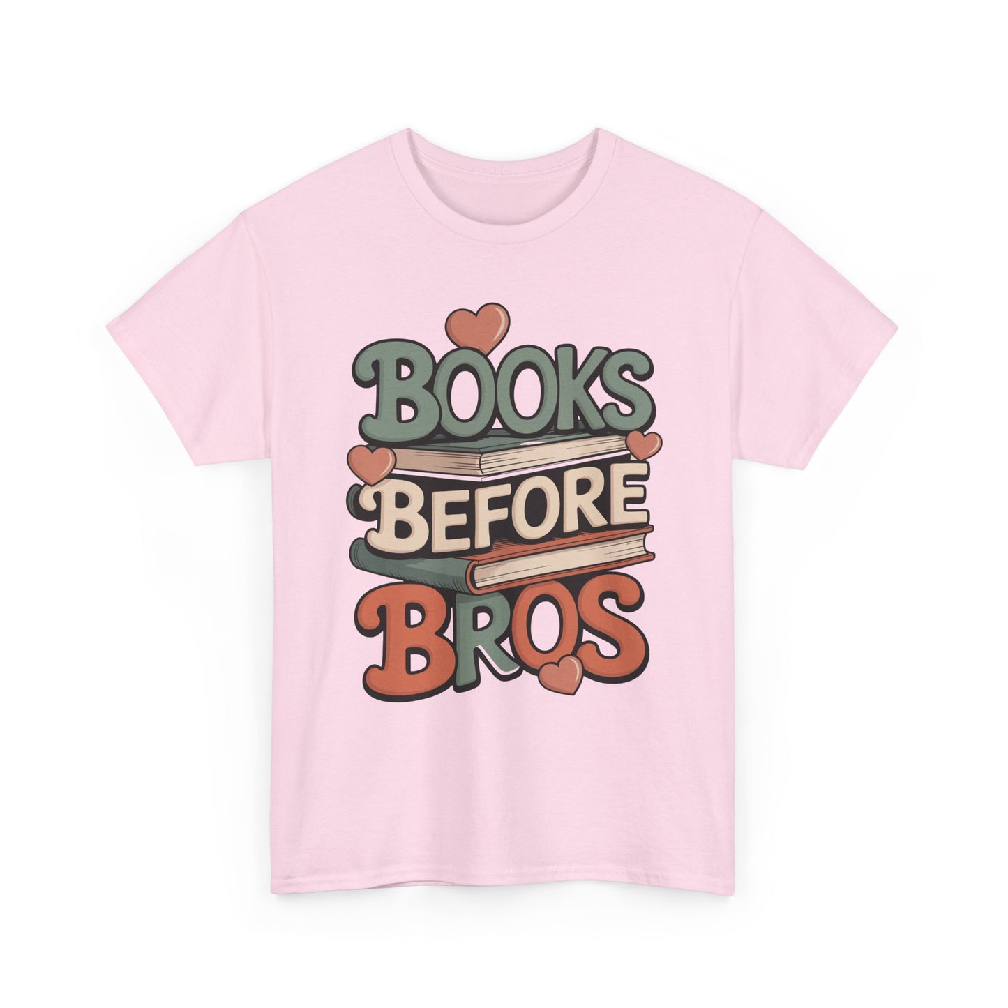 TEEZOCA romance reader vibe Unisex T-shirt with bold typography Books Before Bros Unisex T-shirt for Book Lovers | TEEZOCA