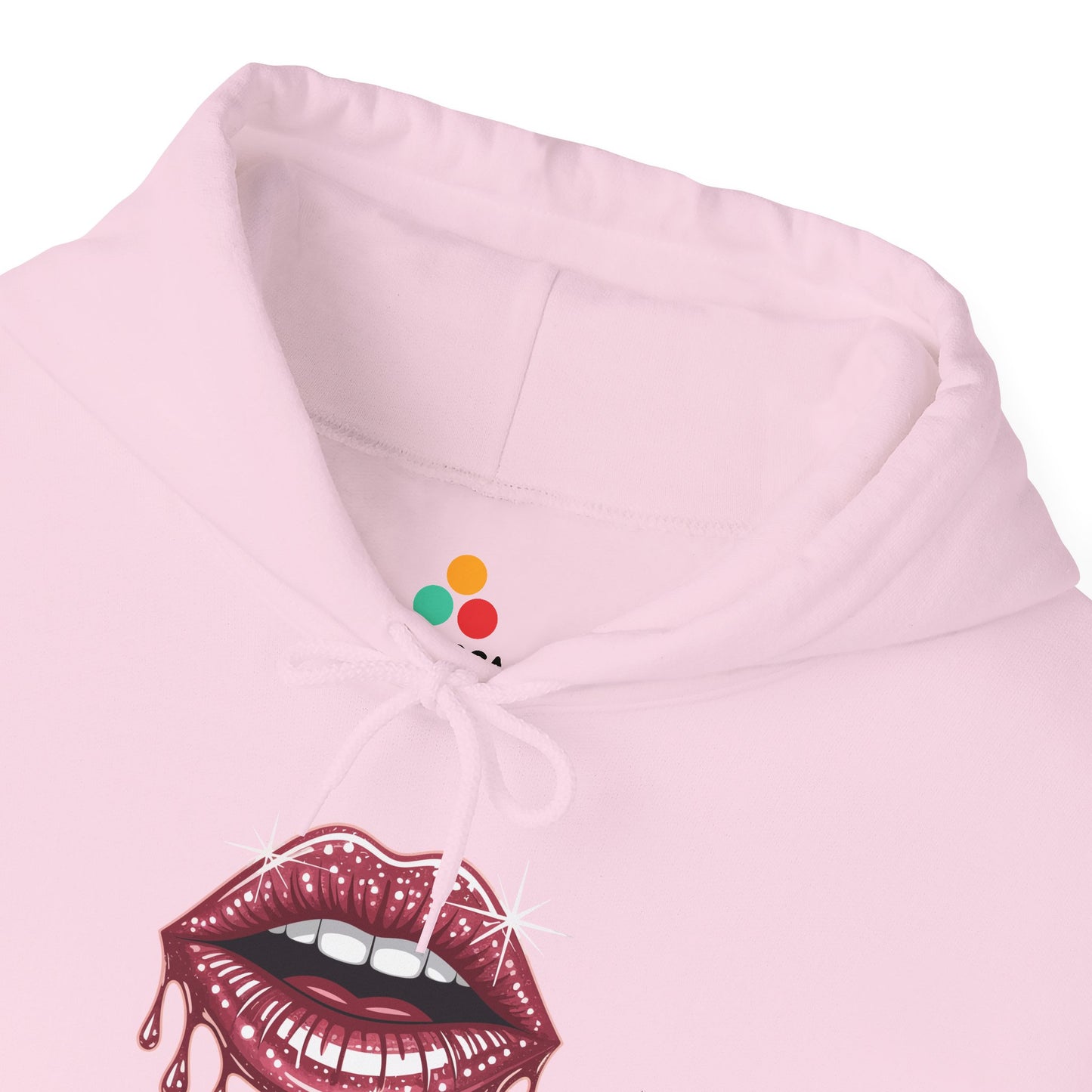 TEEZOCA sparkle lips artwork Heavy Blend Hoodie edgy fashion design
Pink Lips Graphic Heavy Blend Hoodie – Bold Pop Art Style | TEEZOCA