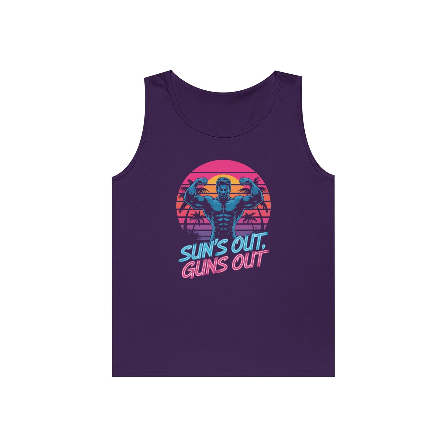 Sun’s Out Guns Out Unisex Tank Top for Retro Gym Energy and Bold Style | TEEZOCA