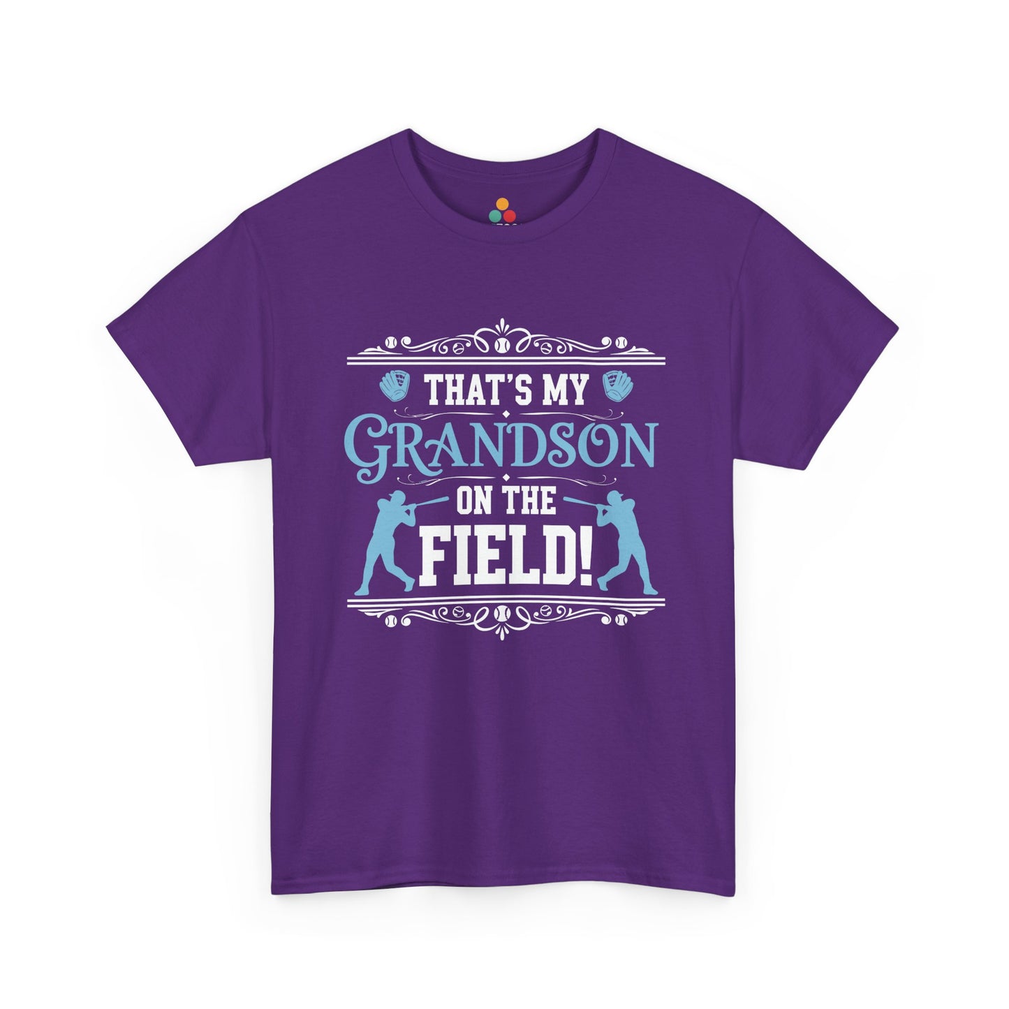 That's My Grandson On The Field Purple T‑Shirt – Proud Baseball Grandma Tee | TEEZOCA