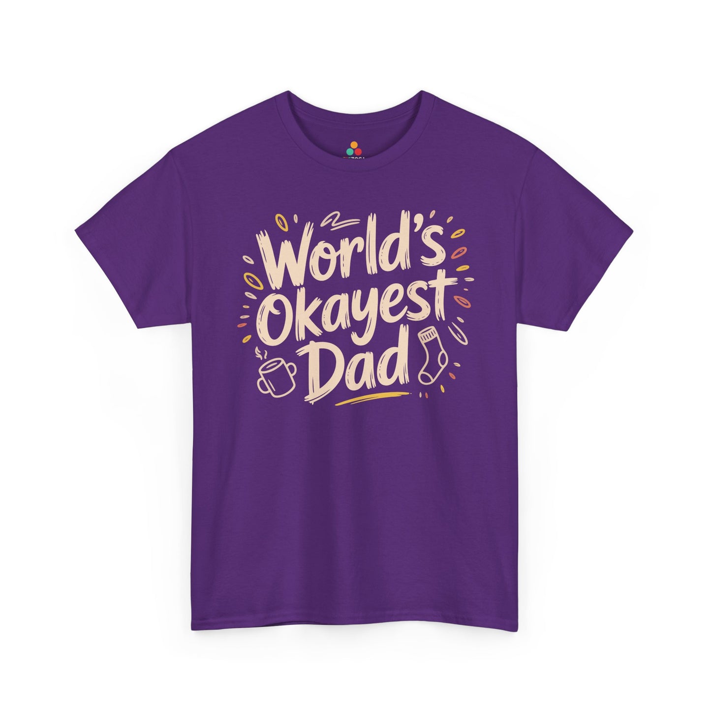 World’s Okayest Dad Funny Graphic Unisex T-shirt | TEEZOCA coffee and socks dad theme Unisex T-shirt