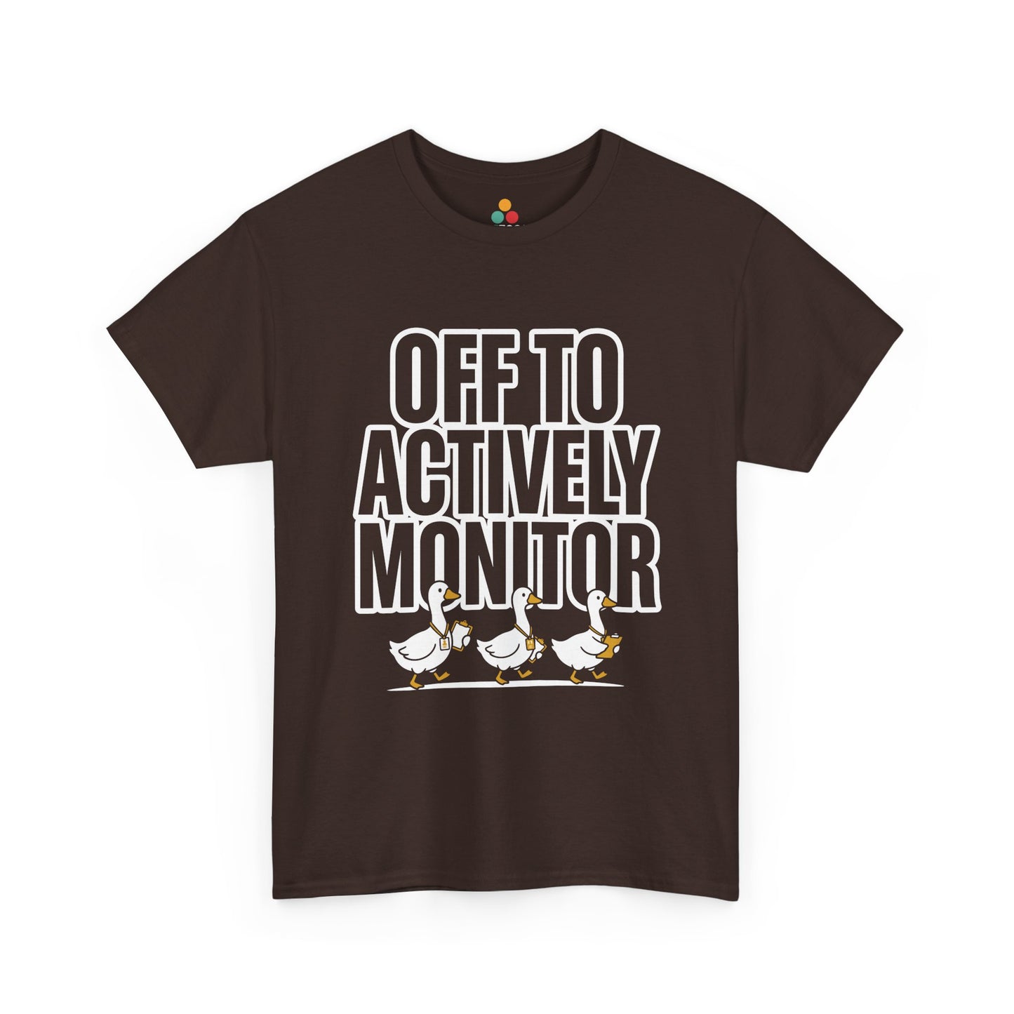actively monitor teacher shirt duck teacher testing day shirt proctor squad shirt | TEEZOCA Unisex T-shirt designed as a duck squad shirt style with goose proctor art and state testing teacher humor.