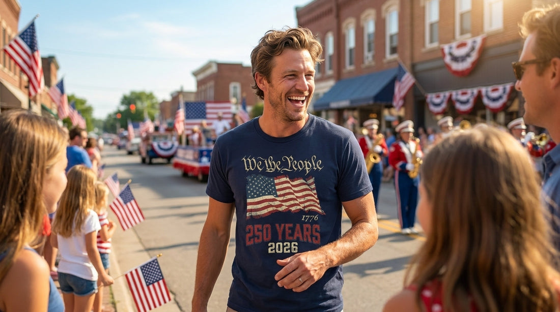 Shop 10 America 250 shirts for the 250th anniversary 4th of July at TEEZOCA — funny $21.99 patriotic tees for the once-in-a-generation 1776-2026 milestone.