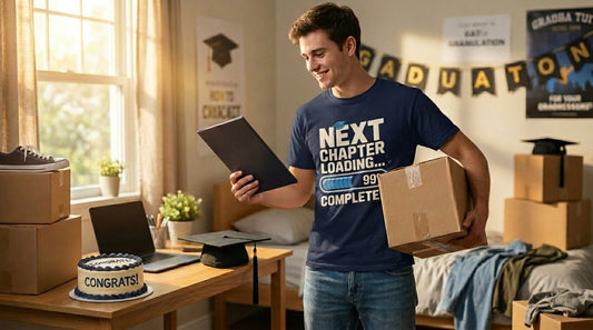 Shop university graduation gifts for him at TEEZOCA before ceremony weekend hits. Funny $21.99 college grad shirts for the new adult era now.