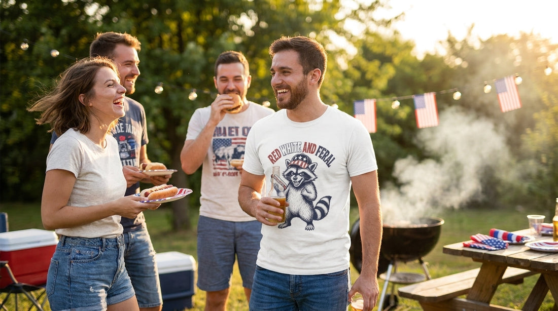 Shop 12 funny 4th of July shirts at TEEZOCA — bold $21.99 patriotic tees that actually earn the laugh at the BBQ, parade, and fireworks. Order before July hits.