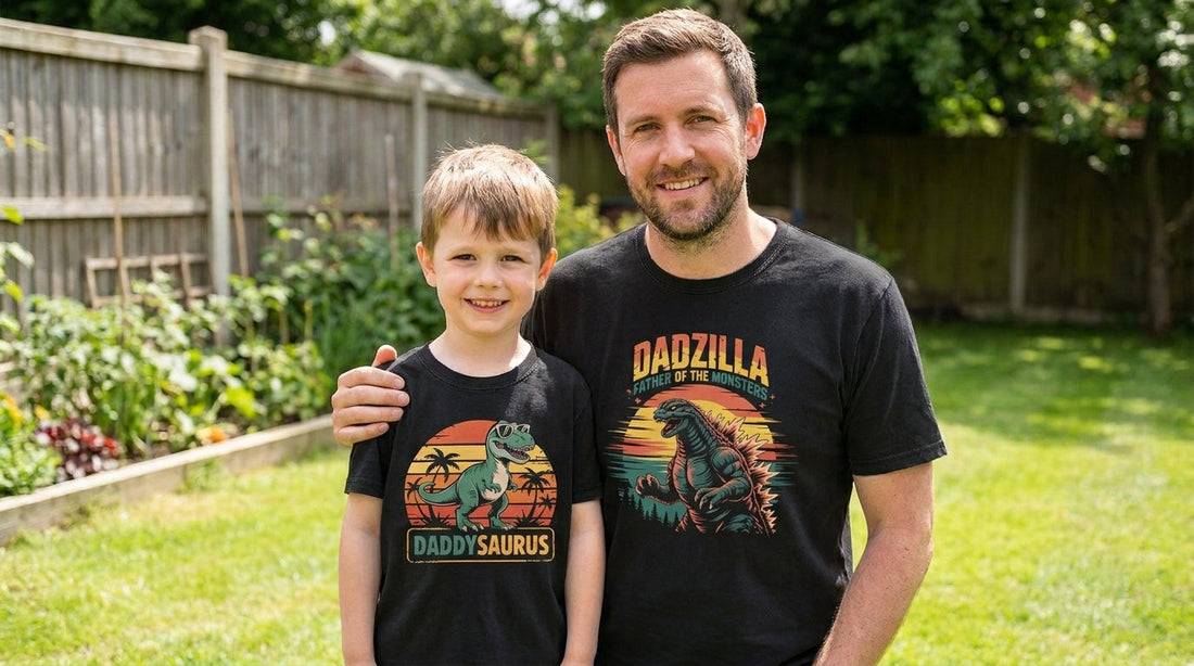 Matching dad and son shirts that don't look corny. Built for Father's Day photos, ships fast — starting at $21.99. Shop TEEZOCA.