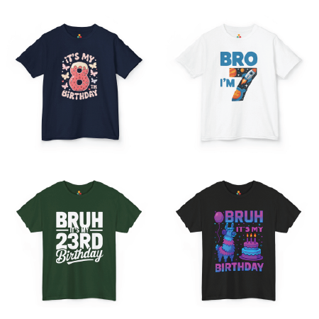 Birthday Graphic Tees for All Ages  Celebration Shirts  TEEZOCA