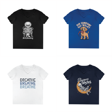 Women’s V-Neck T-Shirts  Trendy Graphic & Streetwear T-shirts  TEEZOCA