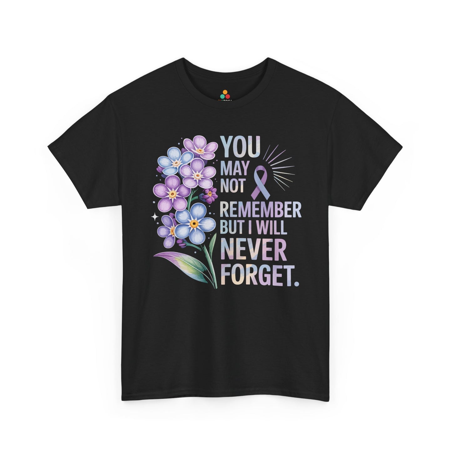 Never Forget Alzheimer Awareness Floral Unisex T-shirt | TEEZOCA 