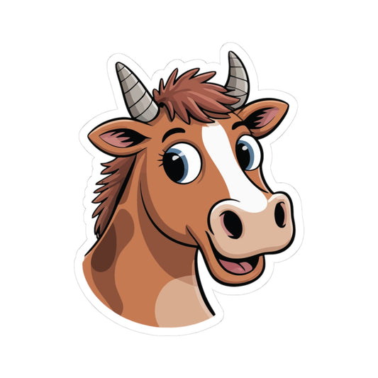 TEEZOCA cute cow sticker cartoon cow head illustration