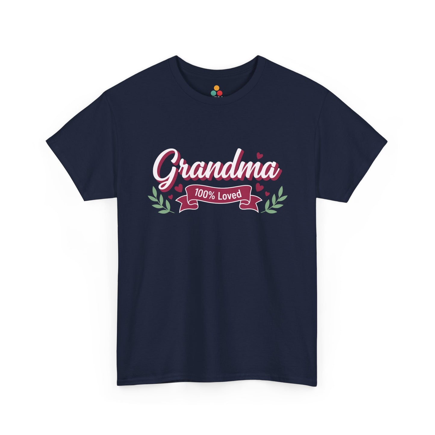 100% Loved Grandma Navy Blue T‑Shirt – Cute Grandma Gift Tee | TEEZOCA 