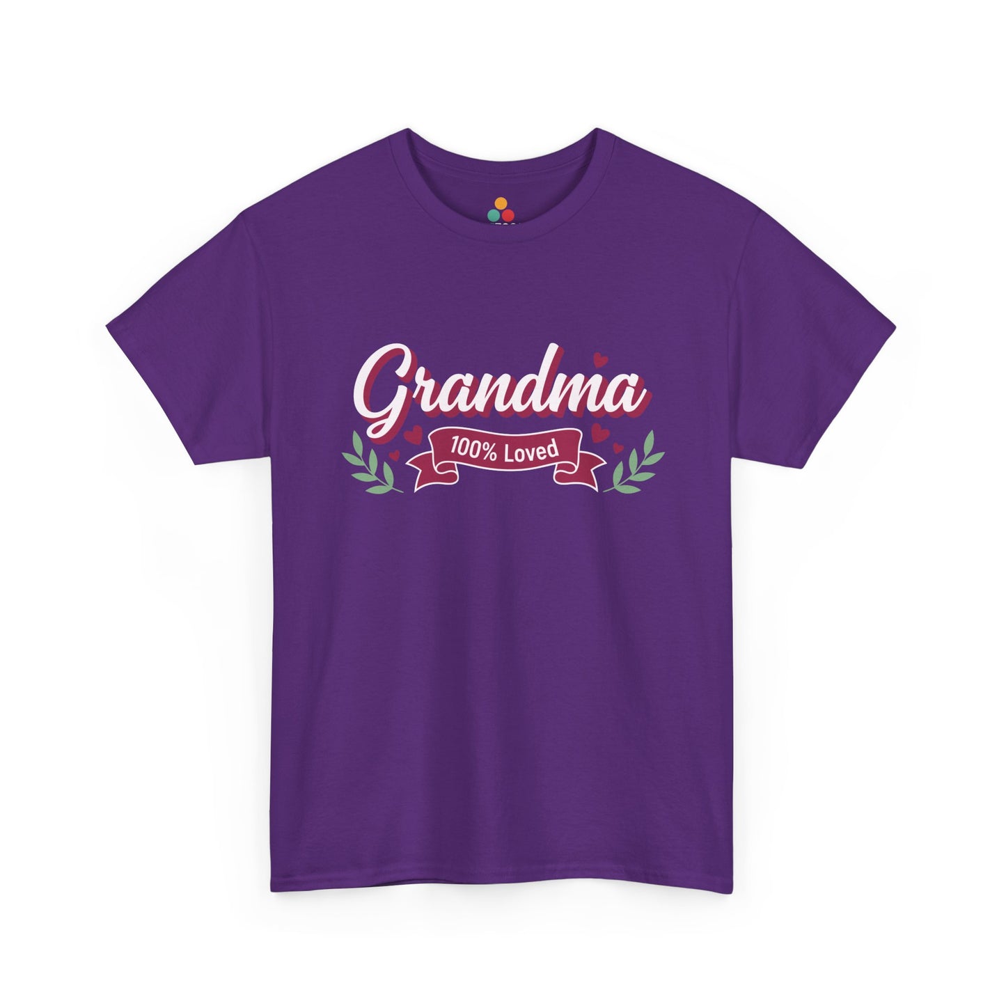 100% Loved Grandma Purple T‑Shirt – Cute Grandma Gift Tee | TEEZOCA 