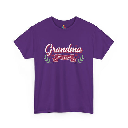100% Loved Grandma Purple T‑Shirt – Cute Grandma Gift Tee | TEEZOCA 