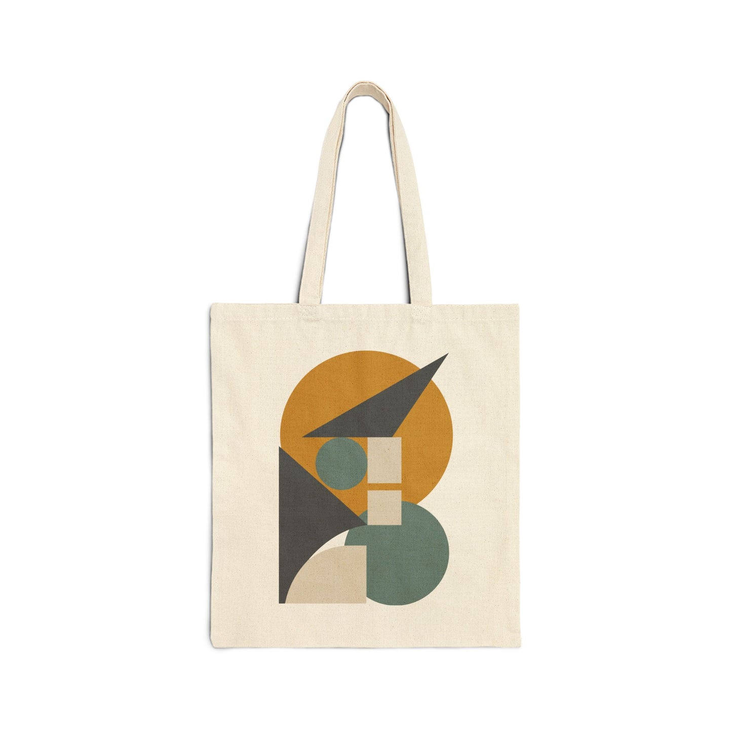 TEEZOCA tote bag with abstract geometric shapes in modern minimalist style