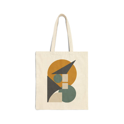 TEEZOCA tote bag with abstract geometric shapes in modern minimalist style
