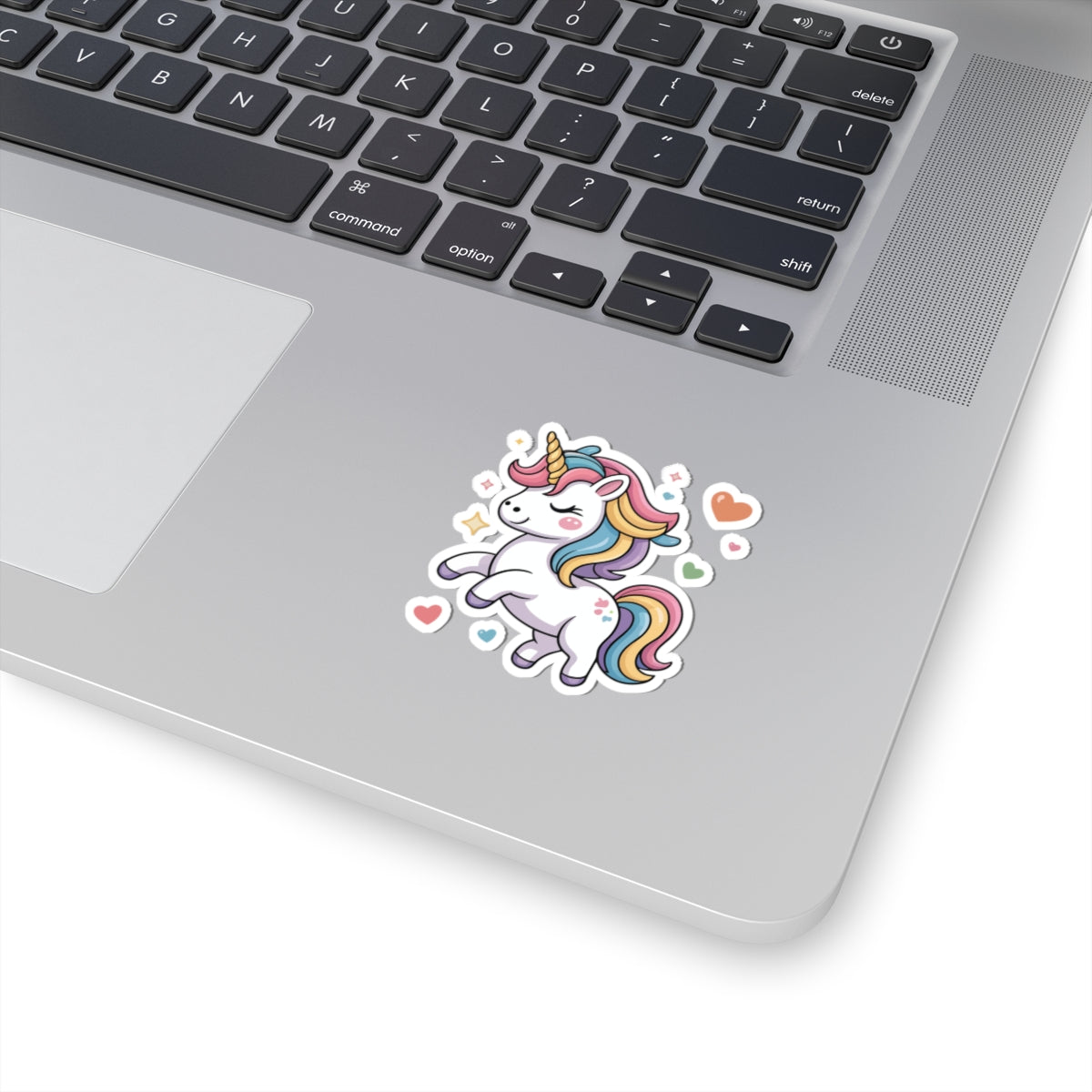 TEEZOCA kawaii unicorn sticker with rainbow mane fantasy cartoon design