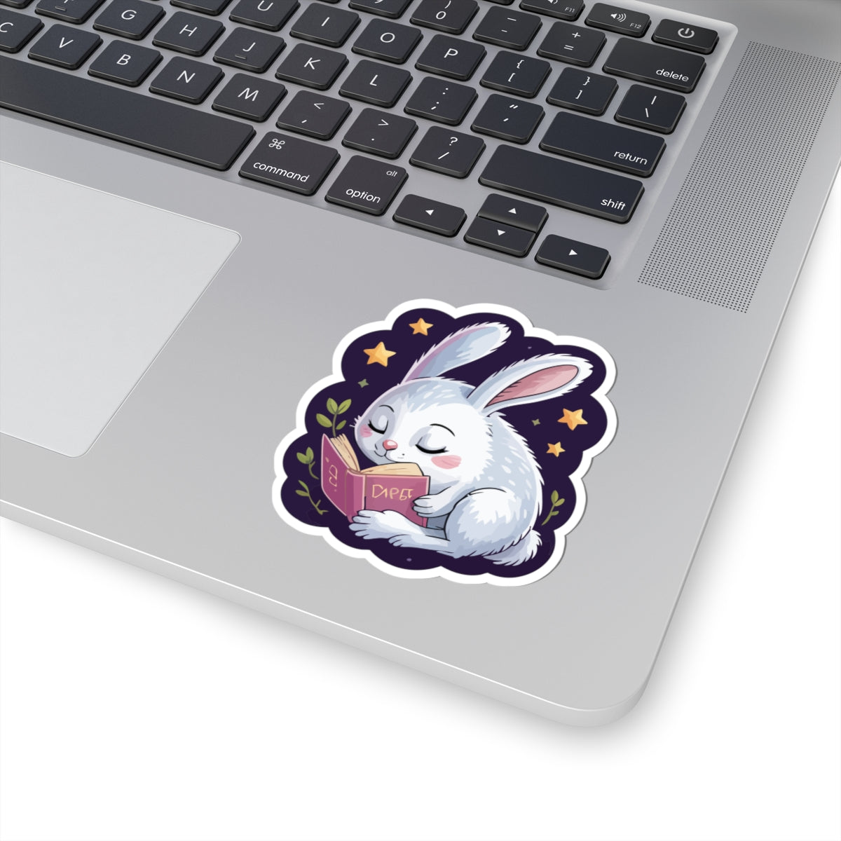 TEEZOCA adorable bunny reading book night sticker